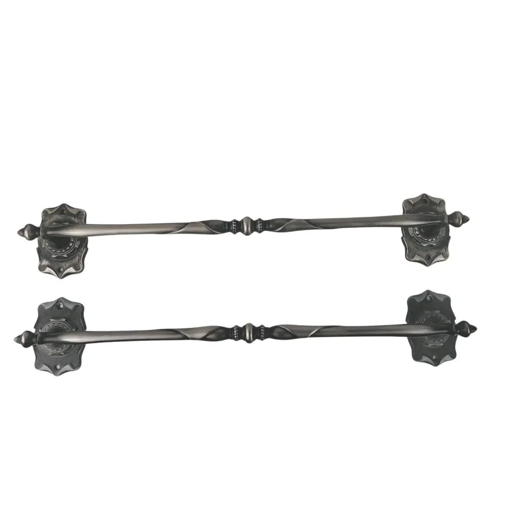 2 Vtg AMEROCK Carriage House Antique Pewter Silver Tone Towel Holder Bar 20